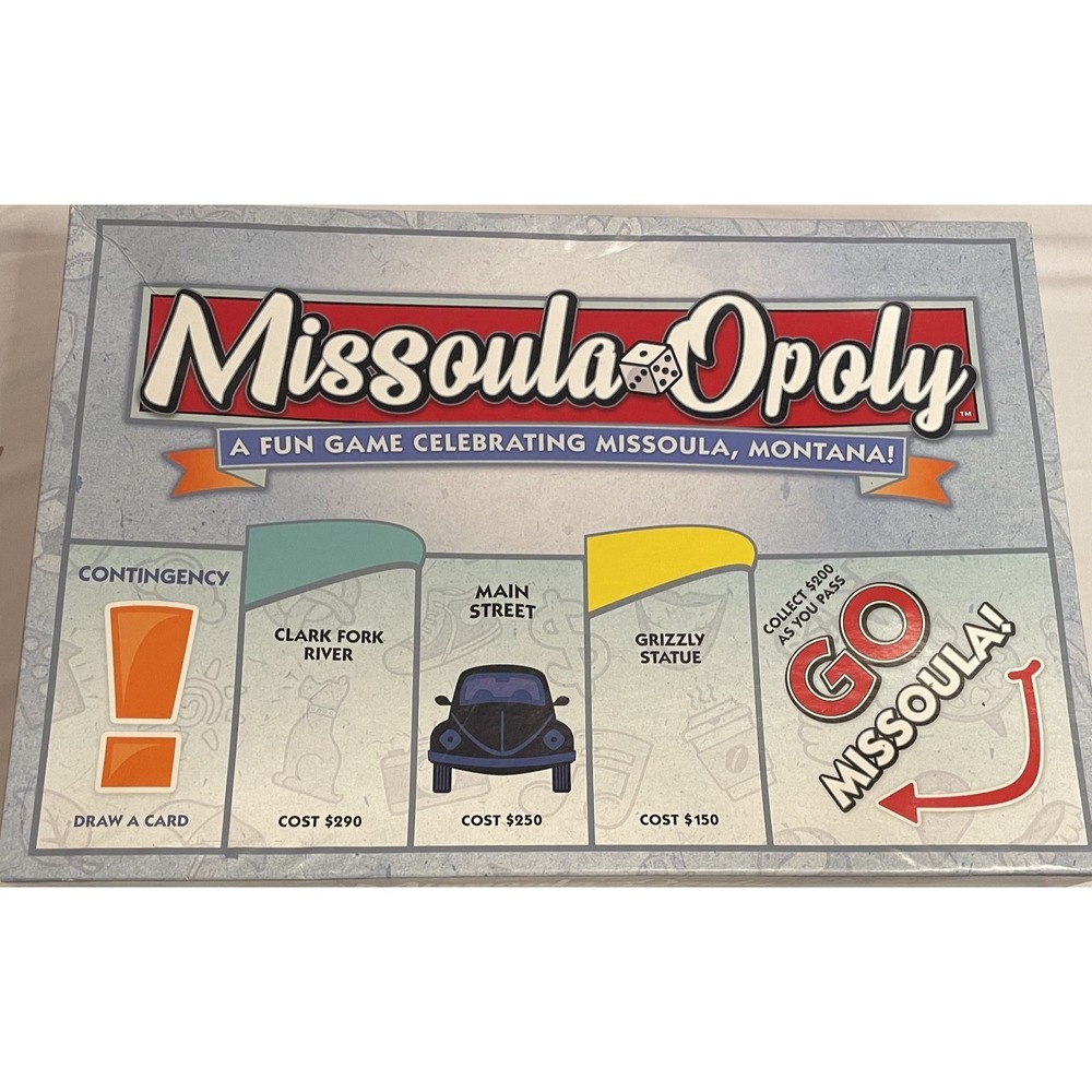 MISSOULA OPOLY Board Game Missoula, MT COMPLETE Montana Big Fun